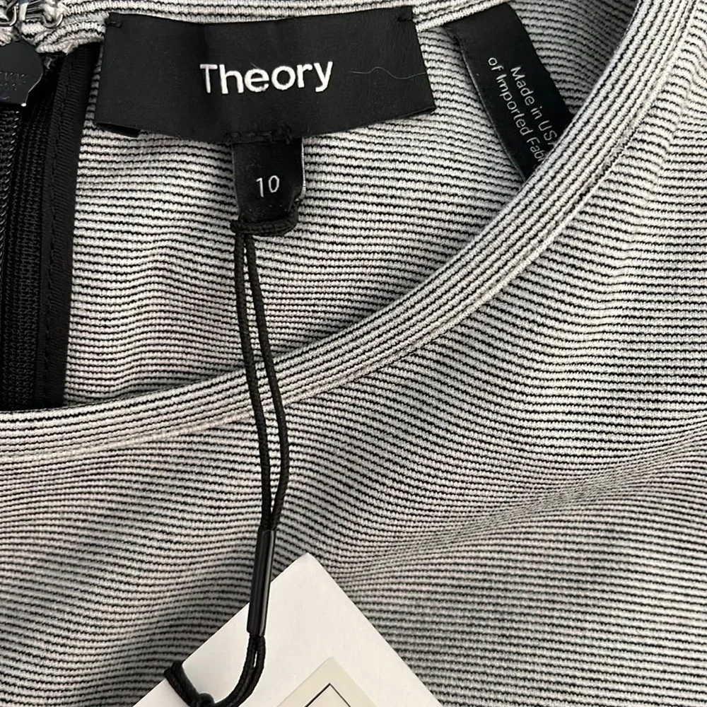 THEORY Eseential Flare ‘Fixture Ponte Stripe’ Dress - Picture 13 of 14